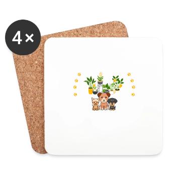 I Just Need Dogs & Plants Dog Lover House Plant Lo - Coasters (set of 4) - white - Front