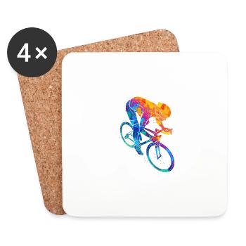 Comment je roule à vélo Drôles d’amateurs de vélo - Dessous de verre (lot de 4) - blanc - Devant