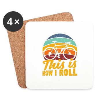 Amateurs de cyclisme Drôle de vélo Vélo Soleil - Dessous de verre (lot de 4) - blanc - Devant