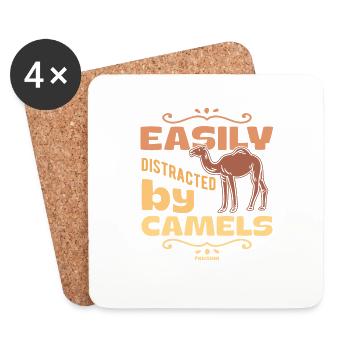 Easily Distracted By Camels - Untersetzer (4er-Set) - Weiß - Vorne