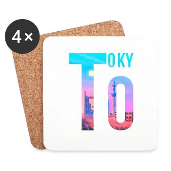 Tokyo - Dessous de verre (lot de 4) - blanc - Devant
