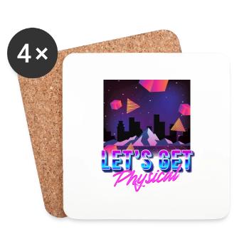Let's get Physical Vaporwave Aesthetic - Coasters (set of 4) - white - Front