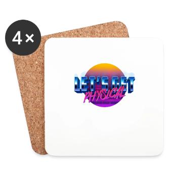 Let's get Physical Vaporwave Aesthetic - Coasters (set of 4) - white - Front
