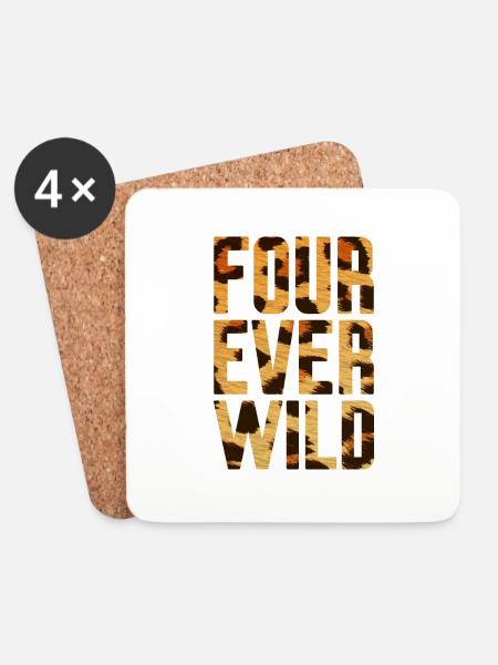 Four Ever Wild 27 - Untersetzer (4er-Set) - Weiß