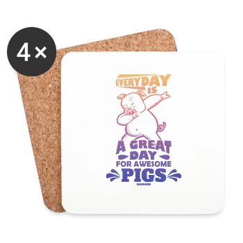Pig - Coasters (set of 4) - white - Front