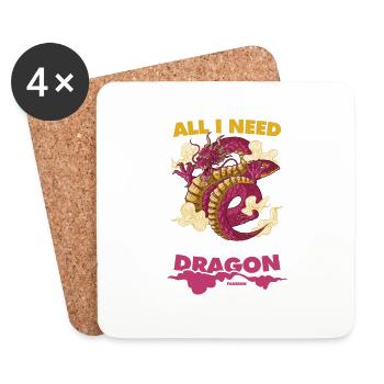 All I Need Is My Dragon - Coasters (set of 4) - white - Front