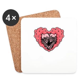 True Love Last Gothic Bones Skeleton Roses Death - Untersetzer (4er-Set) - Weiß - Vorne