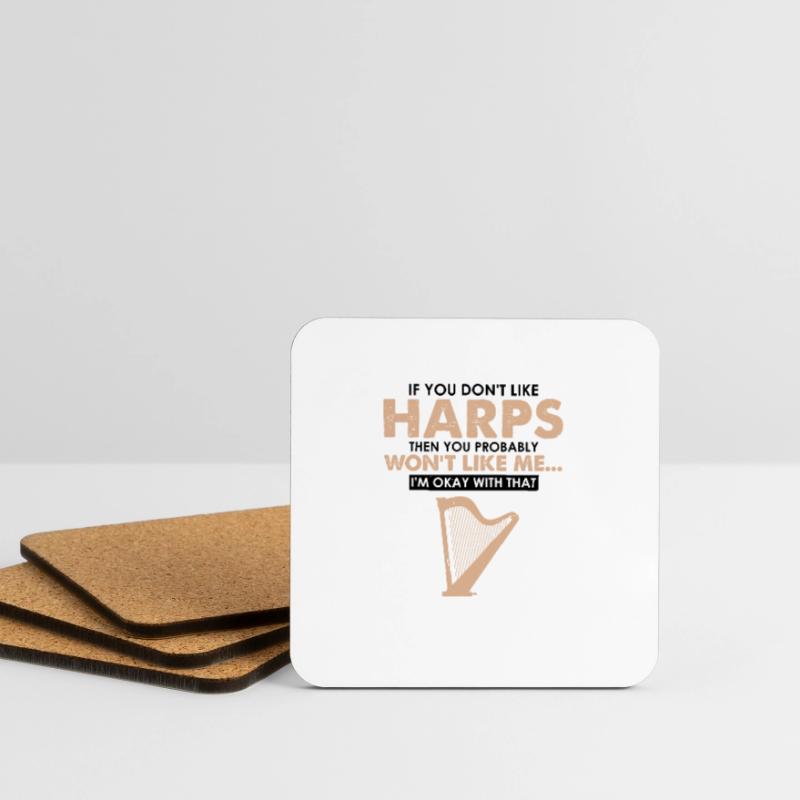Conceptions de joueurs de harpe pour les conceptions de joueurs de harpe Dessous de verre (lot de 4)