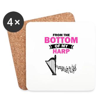 Conceptions de joueurs de harpe pour les conceptions de joueurs de harpe - Dessous de verre (lot de 4) - blanc - Devant