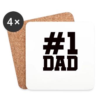 Welt Bester Vater Dad Vatertagsgeschenk Papa Stolz - Untersetzer (4er-Set) - Weiß - Vorne