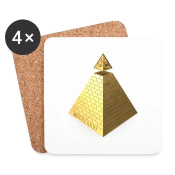 Illuminati Pyramid Gold 3D - Untersetzer (4er-Set) - Weiß - Vorne