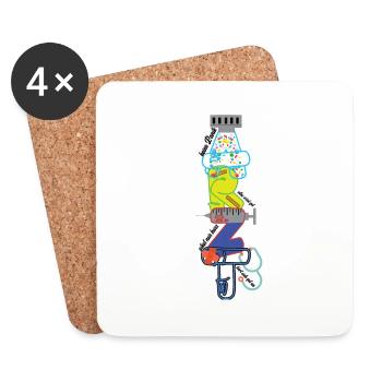 Motif du médecin - Dessous de verre (lot de 4) - blanc - Devant