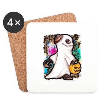 Halloween Zombie Ghost Tie Dye - Coasters (set of 4) - white - Front