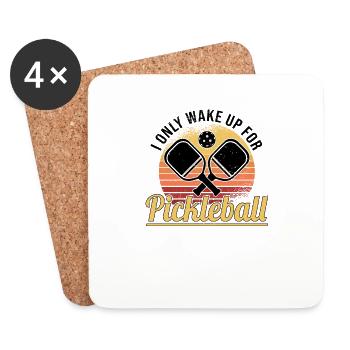 Pickleball Retro Love Dinking Pickleball Player - Coasters (set of 4) - white - Front
