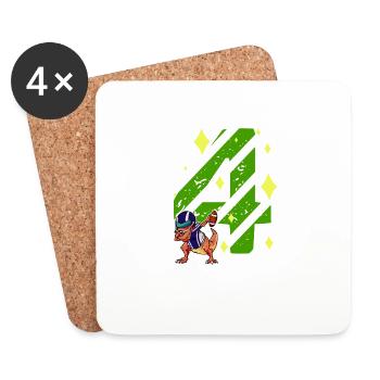 4 Years Old Dinosaur American Football 4th B-day - Coasters (set of 4) - white - Front