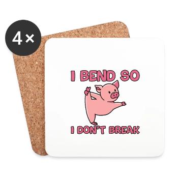 I Bend So I Don't Break - Coasters (set of 4) - white - Front