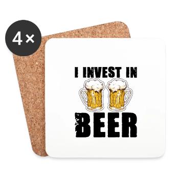 I Invest In Beer - Coasters (set of 4) - white - Front