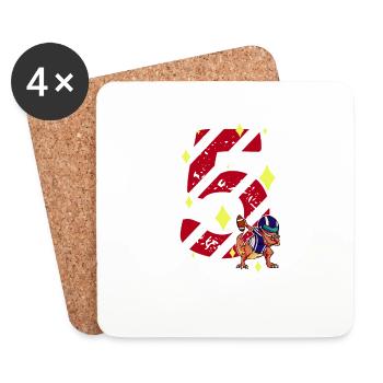 5 Years Old Dinosaur American Football 5th B-day - Coasters (set of 4) - white - Front