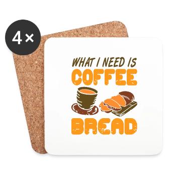 What I Need Is Coffee And Bread Awesome Baking - Untersetzer (4er-Set) - Weiß - Vorne