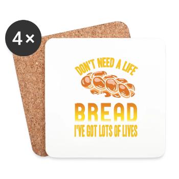 I Bake Bread I've Got Lots Of Lives Funny Baker - Untersetzer (4er-Set) - Weiß - Vorne