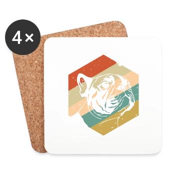 Carlin vintage rétro - Dessous de verre (lot de 4) - blanc - Devant