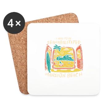 J’ai besoin d’être séahabilité Mansion Beach Été - Dessous de verre (lot de 4) - blanc - Devant