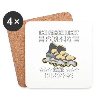 INLINER ICH FAHRE NICHT PERFEKT ABER KRASS - Untersetzer (4er-Set) - Weiß - Vorne