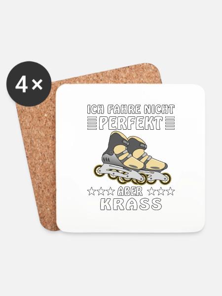 INLINER ICH FAHRE NICHT PERFEKT ABER KRASS - Untersetzer (4er-Set) - Weiß