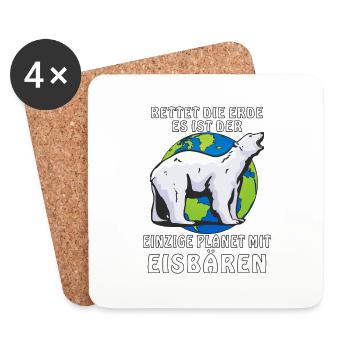ES IST DER EINZIGE PLANET MIT EISBÄREN - Untersetzer (4er-Set) - Weiß - Vorne