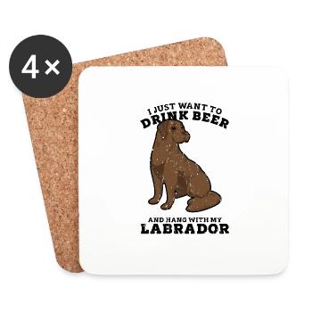 Je veux juste boire de la bière et traîner avec mon - Dessous de verre (lot de 4) - blanc - Devant