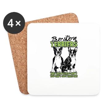 Les terriers de Boston sont comme des croustilles que vous ne pouvez pas - Dessous de verre (lot de 4) - blanc - Devant
