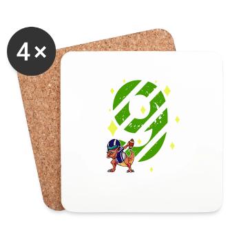9 Years Old Dino American Football 9th B-day Day - Coasters (set of 4) - white - Front
