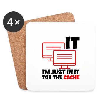 I'm Just In It For The Cache 2 - Coasters (set of 4) - white - Front