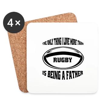Rugby Rugby Coach Father Rugby Player Rugby Team - Coasters (set of 4) - white - Front
