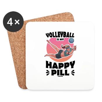 Volleyball Beach Volleyball Gift Beach - Coasters (set of 4) - white - Front