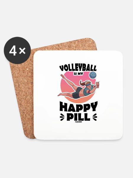 Volleyball Beachvolleyball Geschenk Strand - Untersetzer (4er-Set) - Weiß