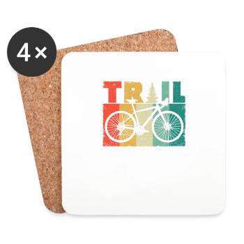 VTT VTT Cycliste Cycliste Cyclisme Cyclisme - Dessous de verre (lot de 4) - blanc - Devant