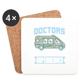 Doctors Are The Real Superheroes Awesome Doctor - Coasters (set of 4) - white - Front