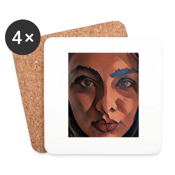 Fille pastel ART - Dessous de verre (lot de 4) - blanc - Devant