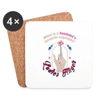 Frauen Gleichberchtigung Design und Feminist - Untersetzer (4er-Set) - Weiß - Vorne