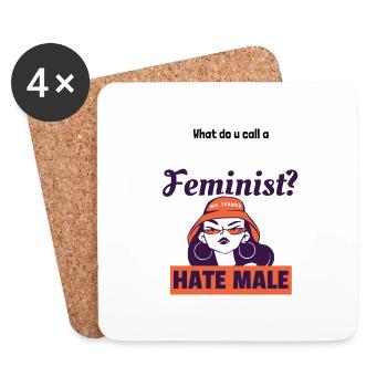 Frauen Gleichberchtigung Design und Feminist - Untersetzer (4er-Set) - Weiß - Vorne