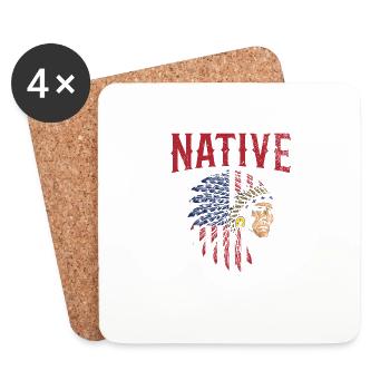 Indigenous and proud for all indigenous peoples - Coasters (set of 4) - white - Front