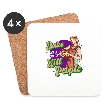 Funny ironic baking baking motif baker - Coasters (set of 4) - white - Front