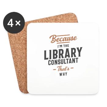 Library Consultant Job Occupation - Coasters (set of 4) - white - Front