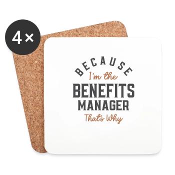 Benefits Manager Job Occupation - Coasters (set of 4) - white - Front
