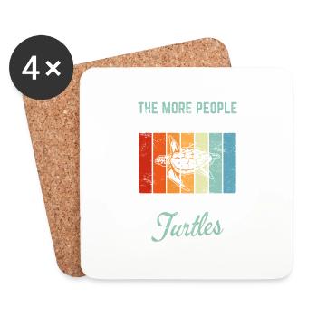 The More People I Meet The More I Love Turtles Sea - Coasters (set of 4) - white - Front