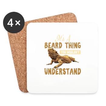 C’est une chose de barbe que vous ne comprendriez pas barbu - Dessous de verre (lot de 4) - blanc - Devant