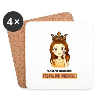 princesse : tu peux pas comprendre ! - Dessous de verre (lot de 4) - blanc - Devant