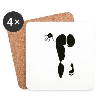 Women's Body Parts Painting Body Imprint Body Lines - Coasters (set of 4) - white - Front