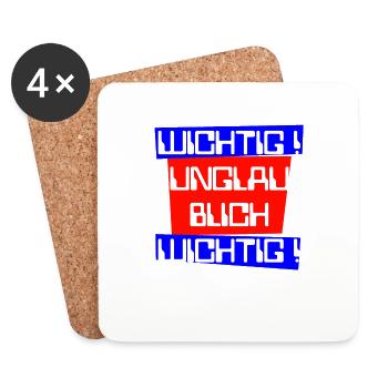 wichtig unglaublich wichtig dunkel - Untersetzer (4er-Set) - Weiß - Vorne